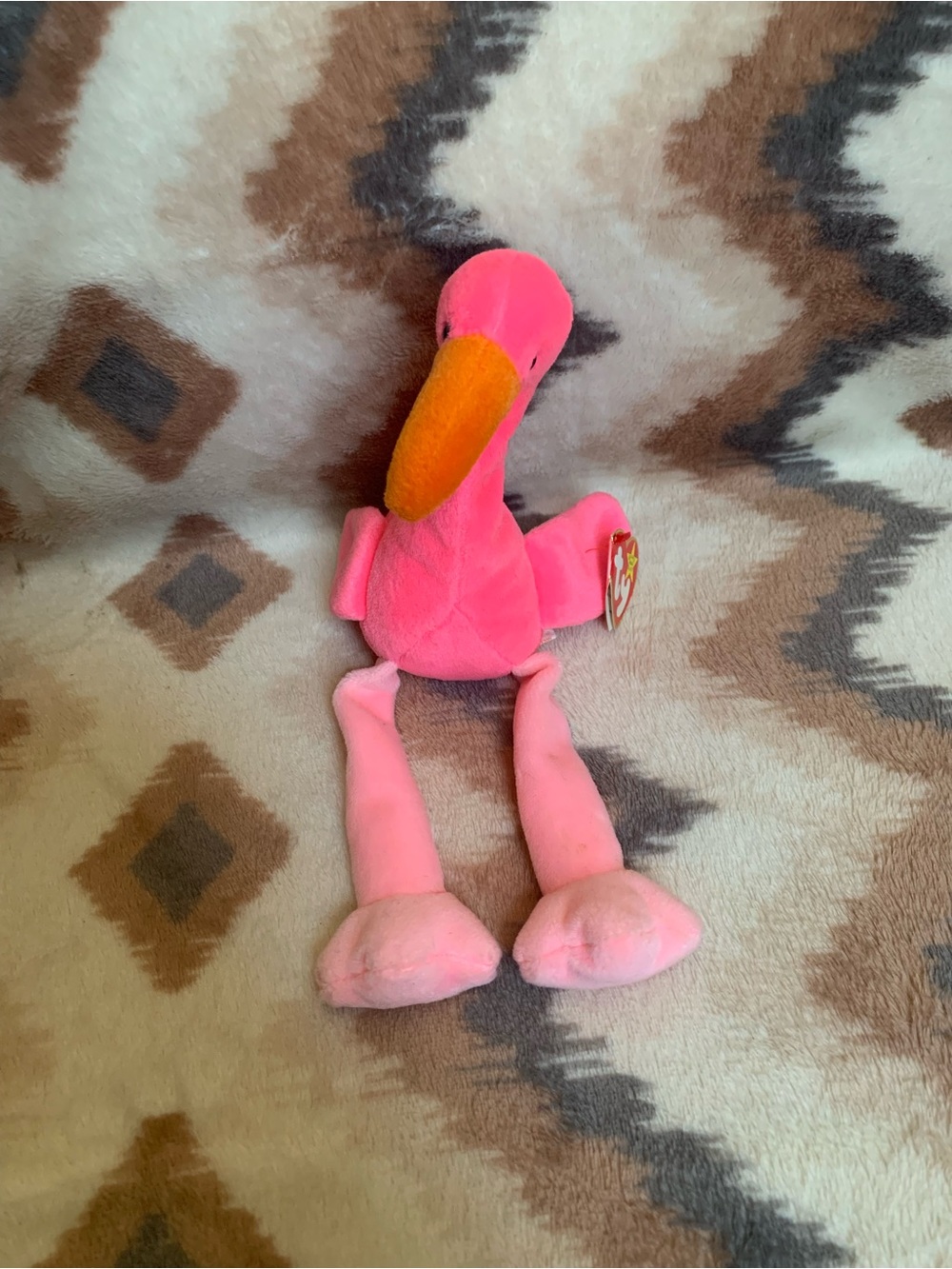 1995 Ty Beanie Babies - Pinky The Flamingo Plush Toy